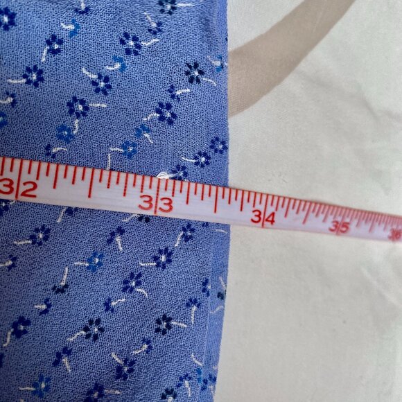 Ganni Blue Floral High Neck Mini Dress - Picture 15 of 15